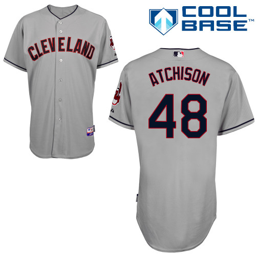 Scott Atchison #48 Youth Baseball Jersey-Cleveland Indians Authentic Road Gray Cool Base MLB Jersey